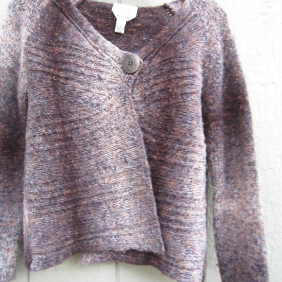 Talbots Cardigan Open Front Womens M Wool Mohair Blend Ombré Knit Italy Made - Picture 5 of 13